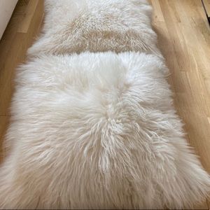 West Elm Mongolian Lamb pillow covers